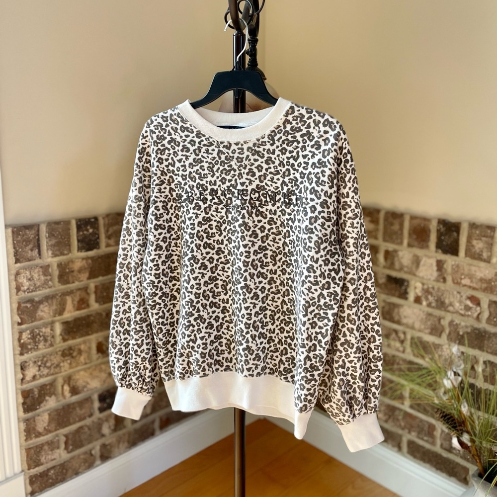 abercrombie & fitch sweatshirt, leopard print